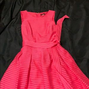 Tommy Hilfiger A-line pink belted dress.
